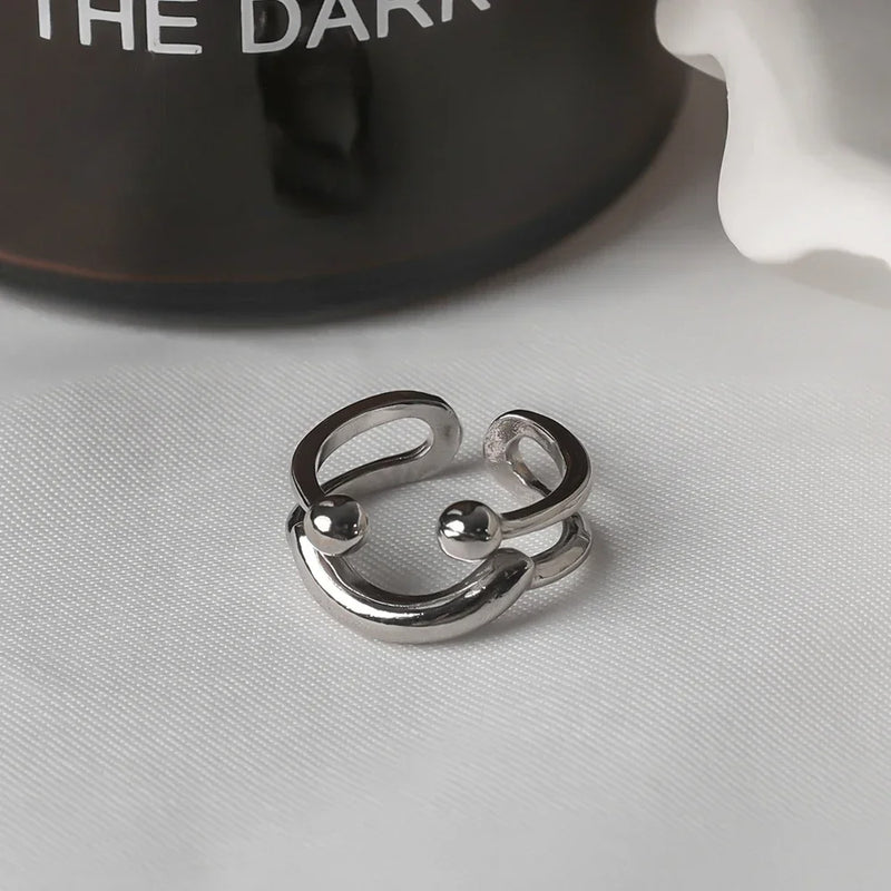 Silver Smiley Ring - nahzshop