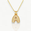 Elegant Crystal Gold Letter Necklace