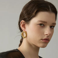 Oval Hollow Earrings - nahzshop