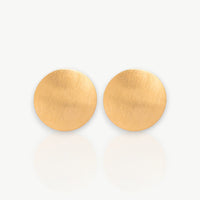 Elegant Brushed Metal Hemispheric Earrings