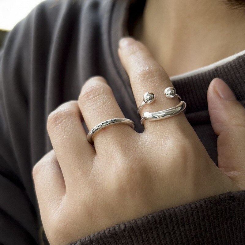 Silver Smiley Ring-Nahzshop