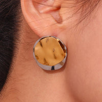 Dual-Tone Geometric Earrings