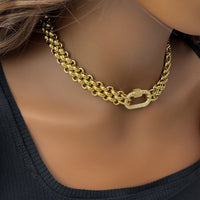 Double Chain Buckle Necklace