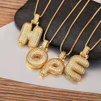 Elegant Crystal Gold Letter Necklace