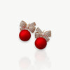 Bowknot Pearl Earrings Christmas