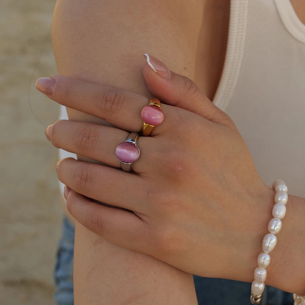 Pink Stone Ring - Nahzshop