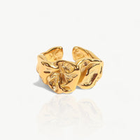 Gold Crumpled Ring - nahzshop