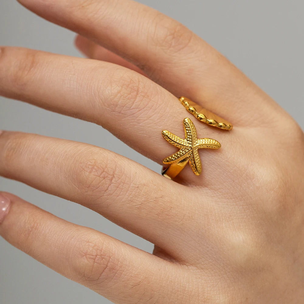 Star and Seashell Ring - nahzshop