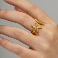 Star and Seashell Ring - nahzshop