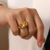 Gold Crumpled Ring - nahzshop