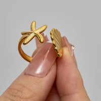 Star and Seashell Ring - nahzshop