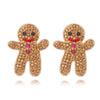 Sweet Christmas Gingerbread Man Earrings 2024 New Year Gifts