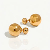 Gold Front Back Orb Earrings - Nahzshop