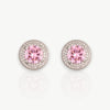 Luxurious Pink Moissanite Round Earrings