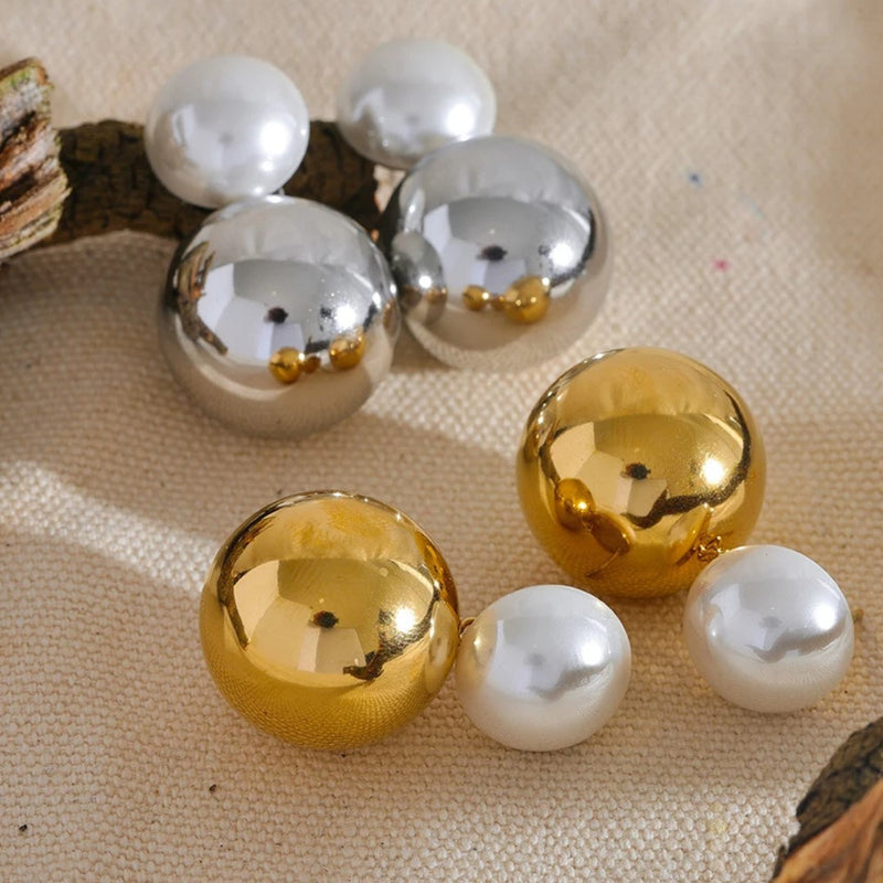 Pearl Ball Earrings - nahzshop