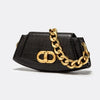 Gold Chain Leather Bag - nahzshop