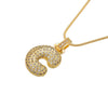 ZHUKOU high quality crystal brass gold color letter necklace for ladies good friends couple birthday gift model: VL34