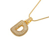 ZHUKOU high quality crystal brass gold color letter necklace for ladies good friends couple birthday gift model: VL34