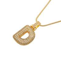 ZHUKOU high quality crystal brass gold color letter necklace for ladies good friends couple birthday gift model: VL34