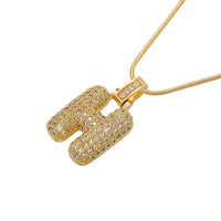 ZHUKOU high quality crystal brass gold color letter necklace for ladies good friends couple birthday gift model: VL34