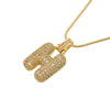 ZHUKOU high quality crystal brass gold color letter necklace for ladies good friends couple birthday gift model: VL34