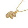 ZHUKOU high quality crystal brass gold color letter necklace for ladies good friends couple birthday gift model: VL34