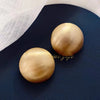 Elegant Brushed Metal Hemispheric Earrings - nazhshop