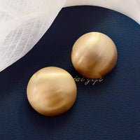 Elegant Brushed Metal Hemispheric Earrings - nazhshop