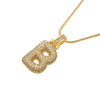 ZHUKOU high quality crystal brass gold color letter necklace for ladies good friends couple birthday gift model: VL34