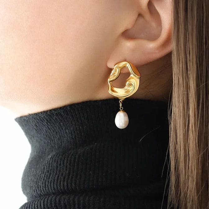 Pearl Pendant Earring - Nahzshop