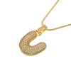 ZHUKOU high quality crystal brass gold color letter necklace for ladies good friends couple birthday gift model: VL34