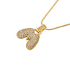 ZHUKOU high quality crystal brass gold color letter necklace for ladies good friends couple birthday gift model: VL34