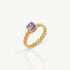 Purple Stone Gold Solitaire Ring - Nahzshop