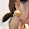 Elegant Brushed Metal Hemispheric Earrings - nazhshop