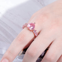 Pink Cubic Zirconia Heart Rings