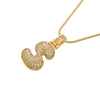 ZHUKOU high quality crystal brass gold color letter necklace for ladies good friends couple birthday gift model: VL34