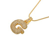 ZHUKOU high quality crystal brass gold color letter necklace for ladies good friends couple birthday gift model: VL34