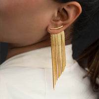 Gold Fringe Earrings - Nahzshop