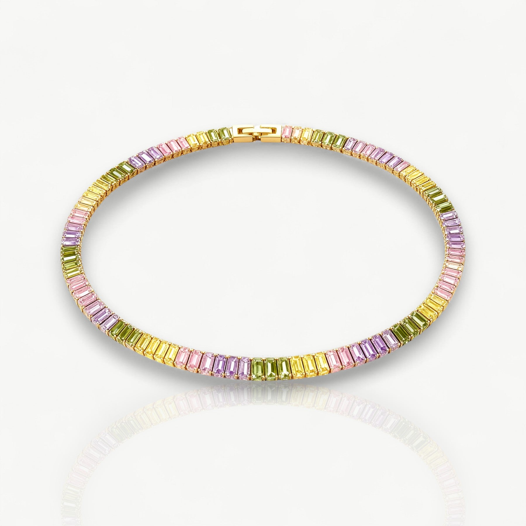 Colorful Cubic Zirconia Chain Necklace