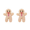 Sweet Christmas Gingerbread Man Earrings 2024 New Year Gifts