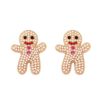 Sweet Christmas Gingerbread Man Earrings 2024 New Year Gifts