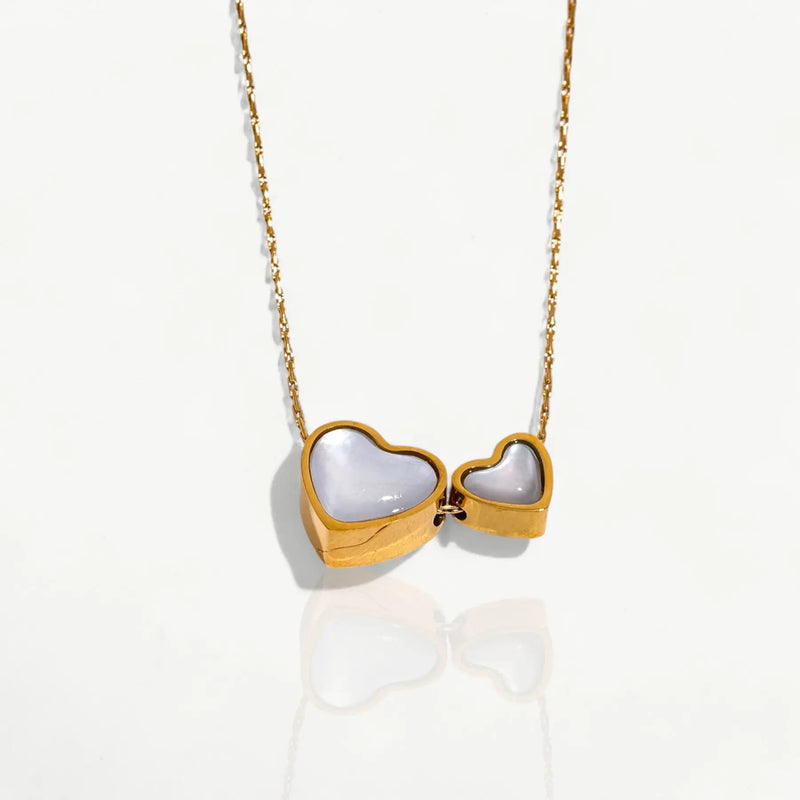 Romantic Gold Heart Pendant Necklace nahzshop
