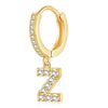 Letters Initial Pendant Hoop Earrings - Nahzshop