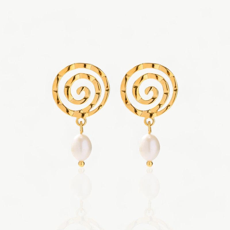 Spiral Pearl Earrings - Nahzshop