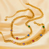 Colored Stones Chain Necklace - Nahzshop