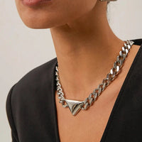 Triangular Pendant Chain Necklace-  Nahzshop