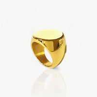 Gold Round Signet Ring - Nahzshop