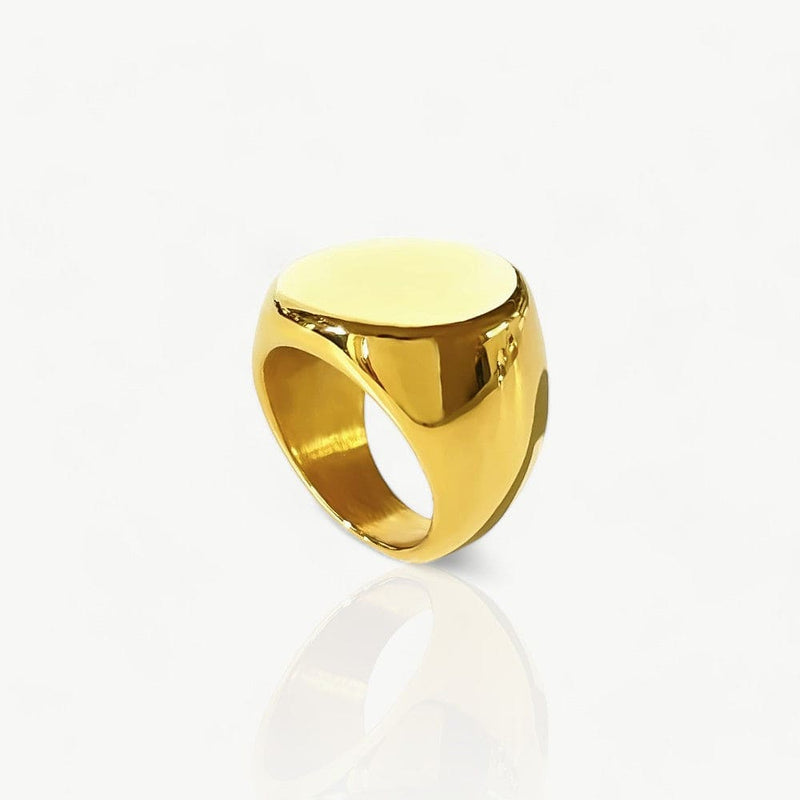 Gold Round Signet Ring - Nahzshop