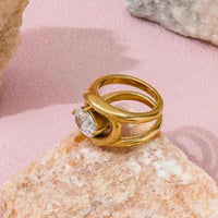 Bold Oval Stone Rings - nahzshop