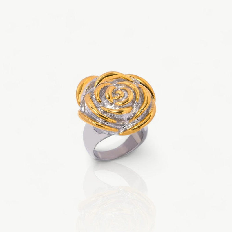 Two-Tone Flower Ring- Nahzshop